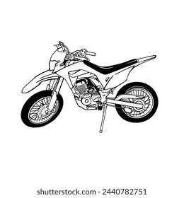 vector illustration of a supermoto line art motorbike on a white background