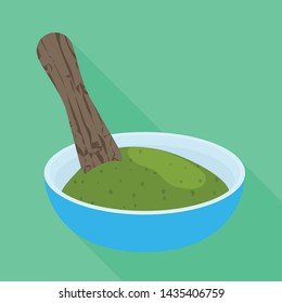 Vector illustration of supplement and powder symbol. Set of supplement and mortar stock vector illustration.