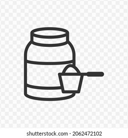 Vector illustration of supplement spoon icon in dark color and transparent background(png).