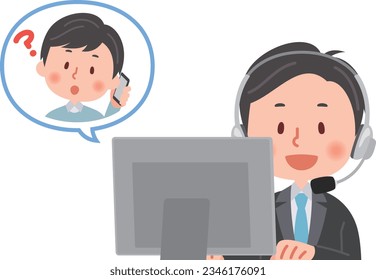 Ilustración vectorial del centro de soporte y del cliente.