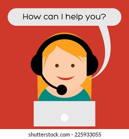 Vector illustration with support girl