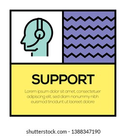 VECTOR ILLUSTRATION OF SUPPORT ICON CONCEPT