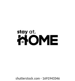 Vector illustration supporting government program against covid-19 virus - Slogan Stay at home