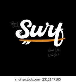 Vector illustration surf clubs. Vintage design. Typography, t-shirt graphics, poster, banner, flyer, print, postcard