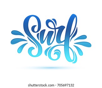 Vector illustration, Surf logo. Modern style calligraphy icon.