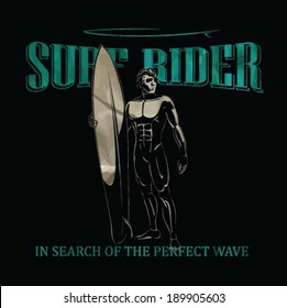 vector illustration surf rider drawing.