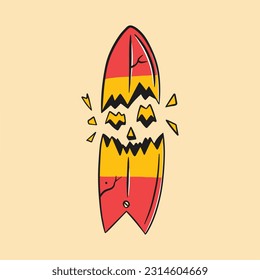 Vector illustration surf themed skull . For t-shirts, stickers and other similar products.