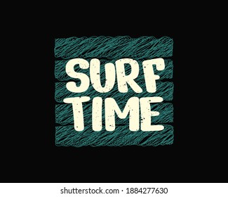 Vector illustration of Surf Time font image great for designs for t-shirts, clothes, hoodies, etc.