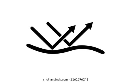 Vector illustration of surface reflection icon on white background.