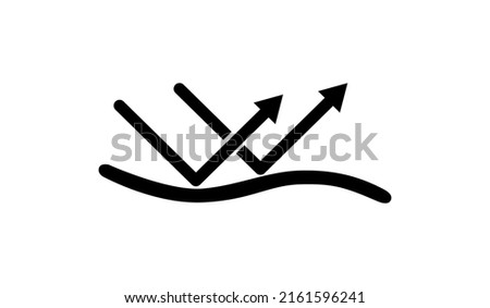 Vector illustration of surface reflection icon on white background.