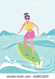 vector illustration of surfer