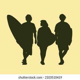 Vektorgrafik der Surfer Silhouette.