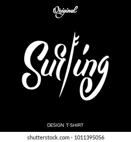 Vector illustration Surfing Logo Template Design Vector.Vintage hand lettering emblem of Surf club with surfing boards.T-Shirt design.