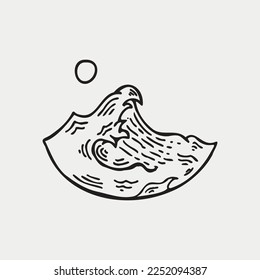 Vector illustration surfing theme badge design. For t-shirt prints, posters, stickers and other uses.