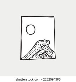 Vector illustration surfing theme badge design. For t-shirt prints, posters, stickers and other uses.