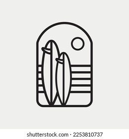 Vector illustration surfing theme badge design. For t-shirt prints, posters, stickers and other uses.