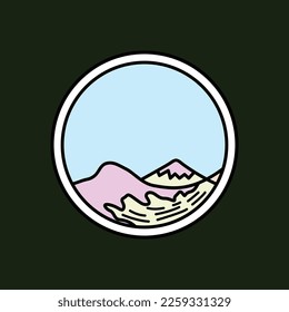 Vector illustration surfing theme badge design. For t-shirt prints, posters, stickers and other uses.	