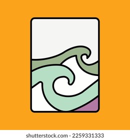 Vector illustration surfing theme badge design. For t-shirt prints, posters, stickers and other uses.	