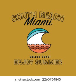 Vector illustration surfing theme badge design. For t-shirt prints, posters, stickers and other uses.