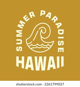 Vector illustration surfing theme badge design. For t-shirt prints  posters  stickers and other uses.