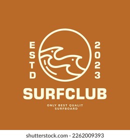 Vector illustration surfing theme badge design. For t-shirt prints posters stickers and other uses.

