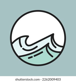 Vector illustration surfing theme badge design. For t-shirt prints posters stickers and other uses.

