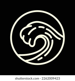 Vector illustration surfing theme badge design. For t-shirt prints posters stickers and other uses.

