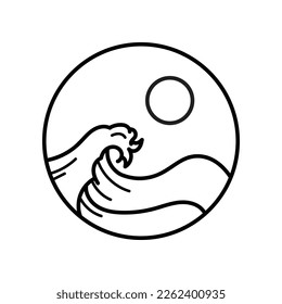 Vector illustration surfing theme badge design. For t-shirt prints posters stickers and other uses.
