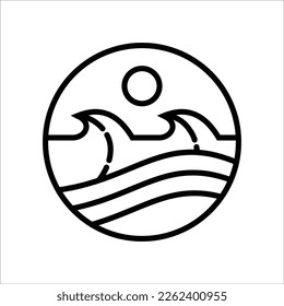 Vector illustration surfing theme badge design. For t-shirt prints posters stickers and other uses.
