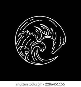Vector illustration surfing theme badge design. For t-shirt prints, posters, stickers and other uses.