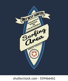 vector illustration of surfing theme. badge . t shirt graphics