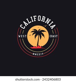 Vector illustration surfing.California dreaming. Typography, t-shirt graphics, poster, print, banner, flyer, postcard
