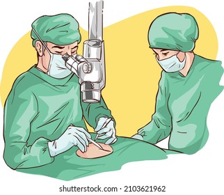 Vector illustration of a surgeon