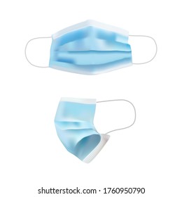 Vector illustration of surgical face mask for protection against corona virus 