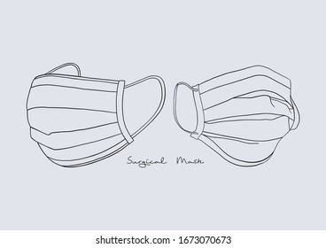 Vector Illustration of Surgical Mask / Face Mask / Medical Mask