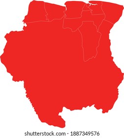 ilustración vectorial del mapa de Surinam