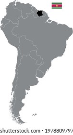 vector illustration of Suriname map and flag