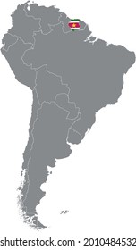 ilustración vectorial del mapa y la bandera de Suriname