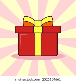 Ilustración vectorial de la caja de regalo sorpresa