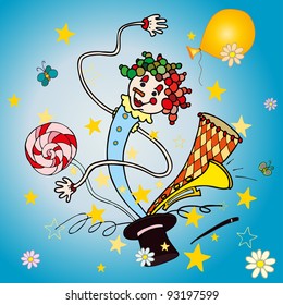 vector illustration, surprise for kids, card concept