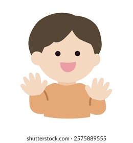 Vector illustration of surprised boy