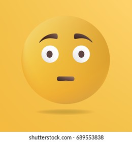 Vector Illustration Surprised Emoticon Yellow Background Stock Vector ...