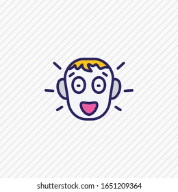 Vector illustration of surprised icon colored line. Beautiful emotions element also can be used as amazed icon element.