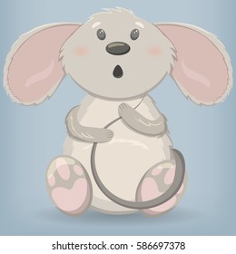 Vector illustration of a surprised little mouse