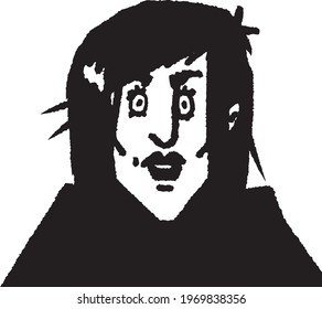 vector illustration of surprised middle aged woman isolated portrait