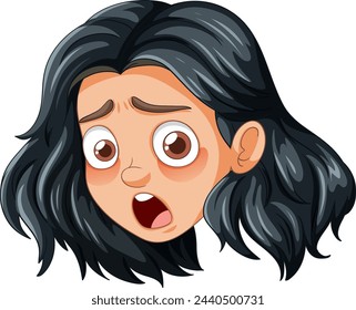 Vector illustration of a surprised young female