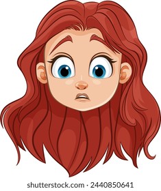 Vector illustration of a surprised young girl