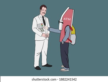 Vector Illustration of Surrealism ATM