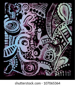 A vector illustration of a surrealist descriptive drawing.