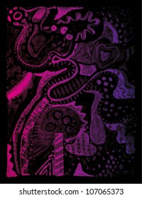 A vector illustration of a surrealist descriptive drawing.
